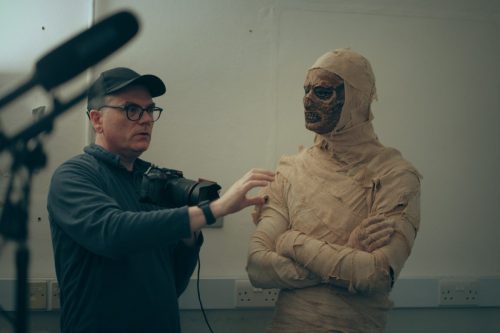 on set Mummyfield comedy film shoot
