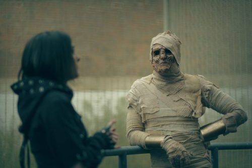 on set Mummyfield comedy film shoot