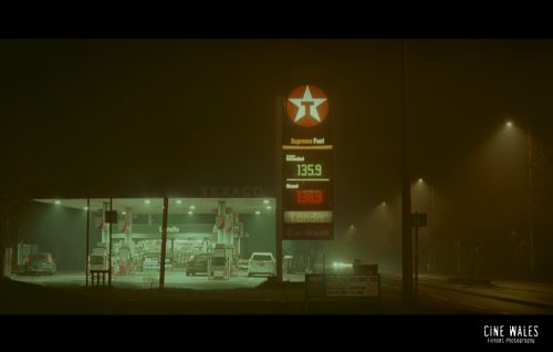 Garage at night